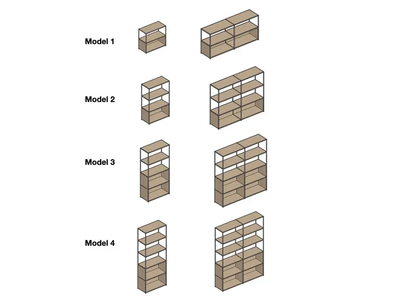 Q18 Système d'étagères ouvertes modulaires