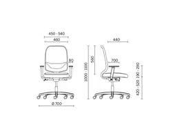 Invicta point  chaise de bureau avec accoudoirs