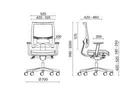 Team strike chaise de bureau avec accoudoirs