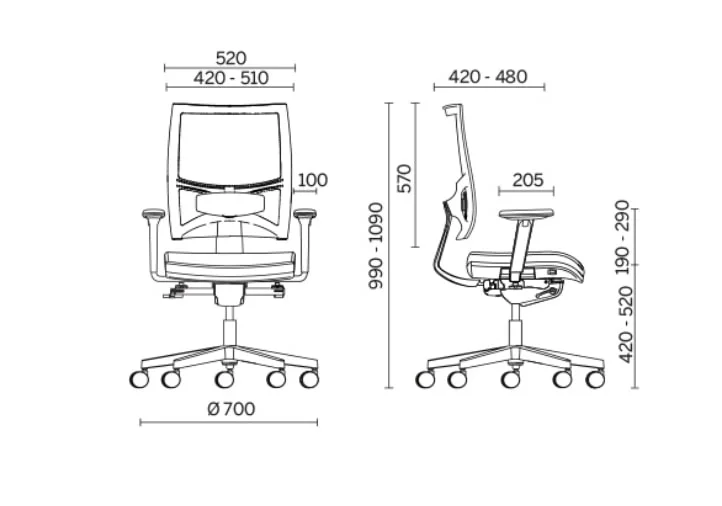 Sitland Team strike chaise de bureau avec accoudoirs