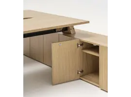 Viga directiebureau 2 persoonseiland met dressoir  en eiken of Fenix tafelblad