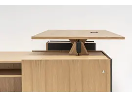 Viga bureau de direction avec buffet large et plateau de table en chêne ou Fenix