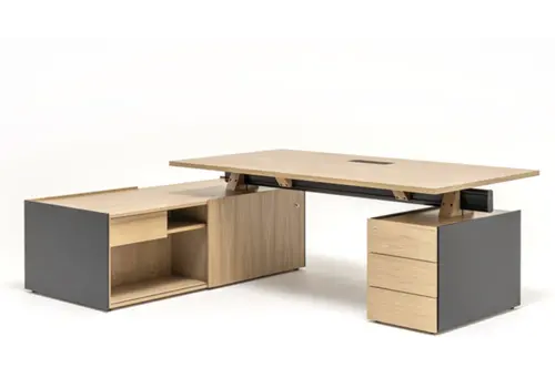 Viga directiebureau met breed dressoir