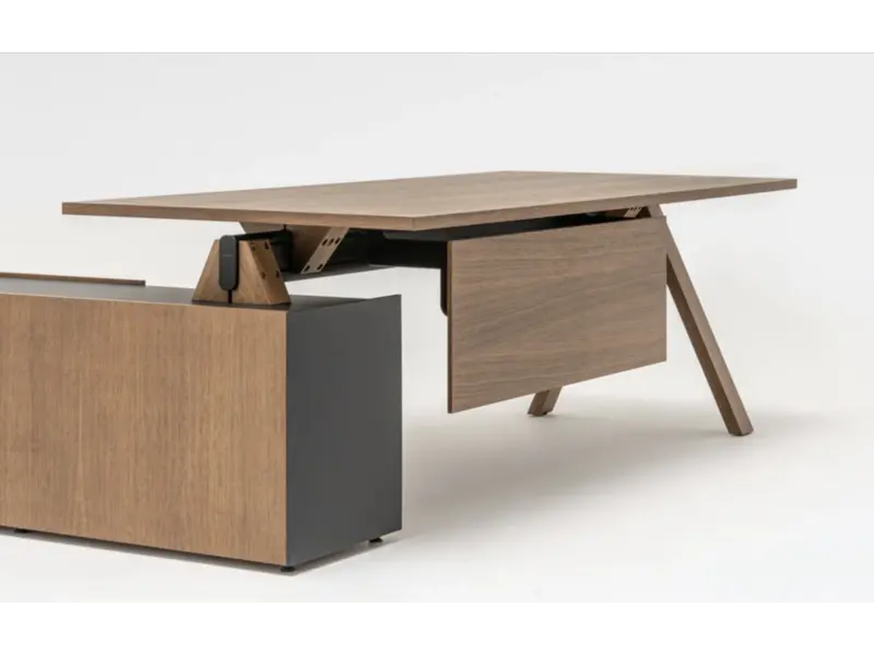 Viga bureau de direction avec buffet et plateau de table en chêne ou Fenix