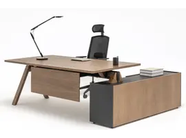 Viga bureau de direction avec buffet et plateau de table en chêne ou Fenix