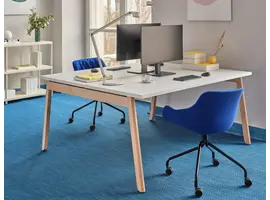 Îlot de bureau Ogi B avec pied en bois