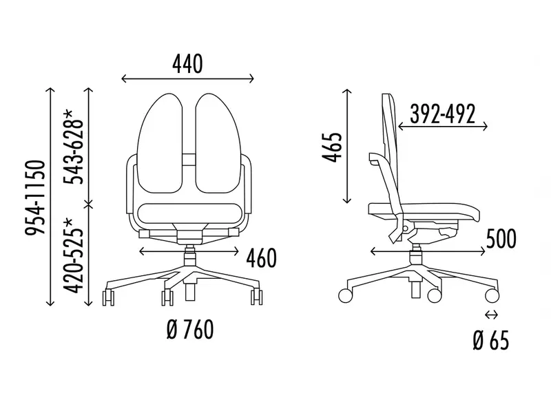 Xenium Swivel Chair Duo-Back bureaustoel