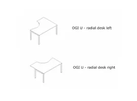 Ogi U bureau d'angle en plusieurs coloris