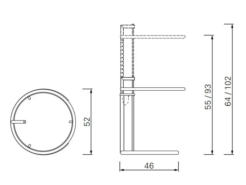 Adjustable Table E 1027 zwarte versie