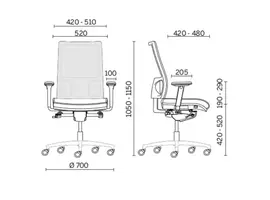 Mesh Line fauteuil de bureau avec tissu résistant aux bactéries