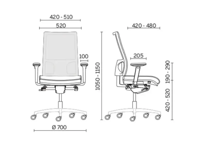 Mesh Line fauteuil de bureau avec tissu résistant aux bactéries