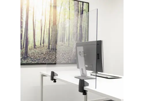 Scheidingsschermen plexiglas met bureauklem