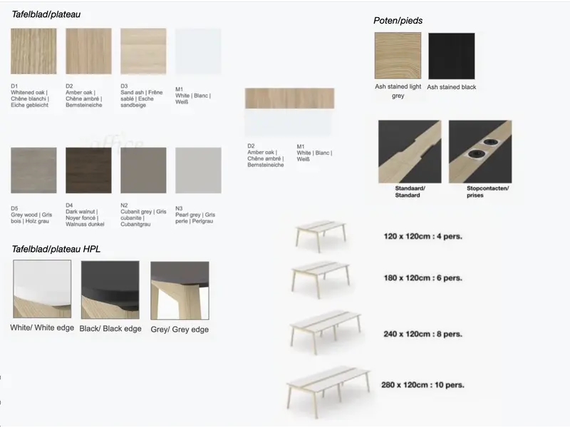 Nova wood vergadertafel