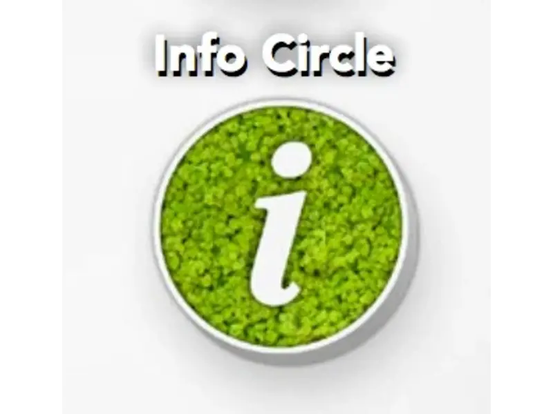 Pictogram uit mos - Info circle