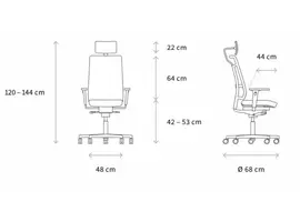 W7 light bureaustoel gecapitonneerde rugleuning - per 6 te bestellen