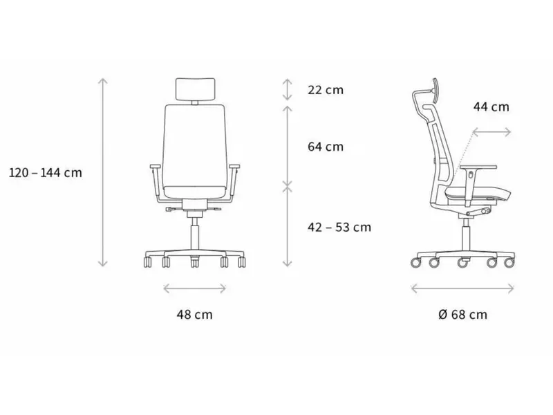 W7 light siège bureau dossier rembourré - peut être commandé par 6