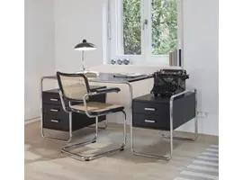 S64V chaise cannée, avec accoudoirs