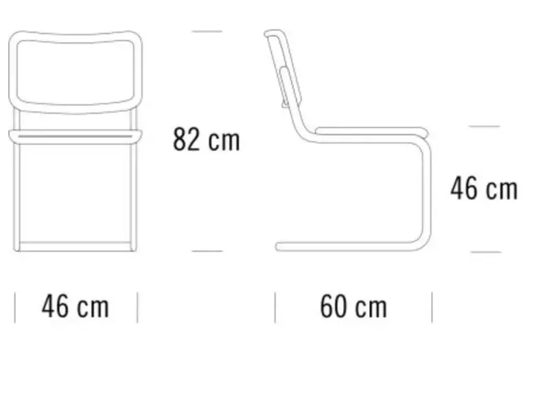 S32 V sledestoel vlechtwerk zonder armleuning