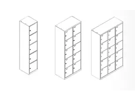 Metalen lockers of opbergkolom