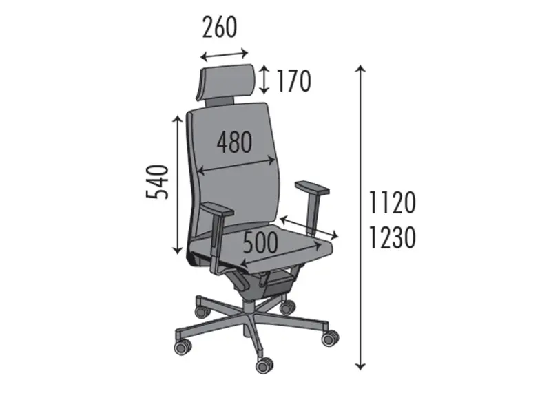 Chaise de bureau Ergo 05 avec appuie-tête