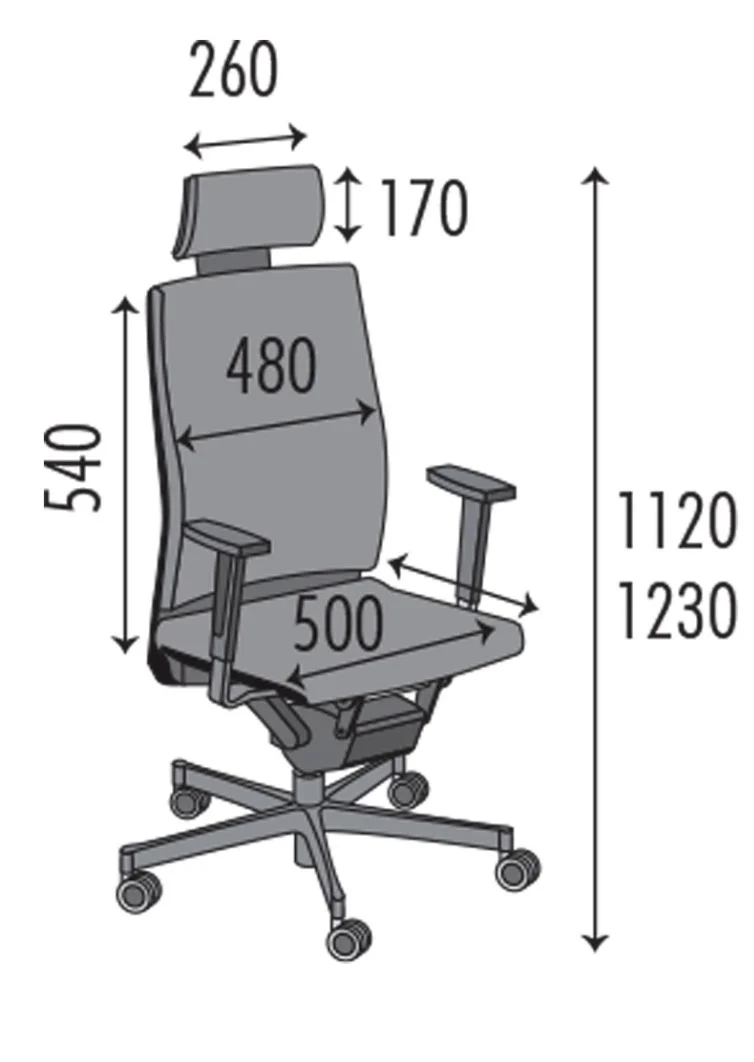 BNO Chaise de bureau Ergo 05 avec appuie-tête