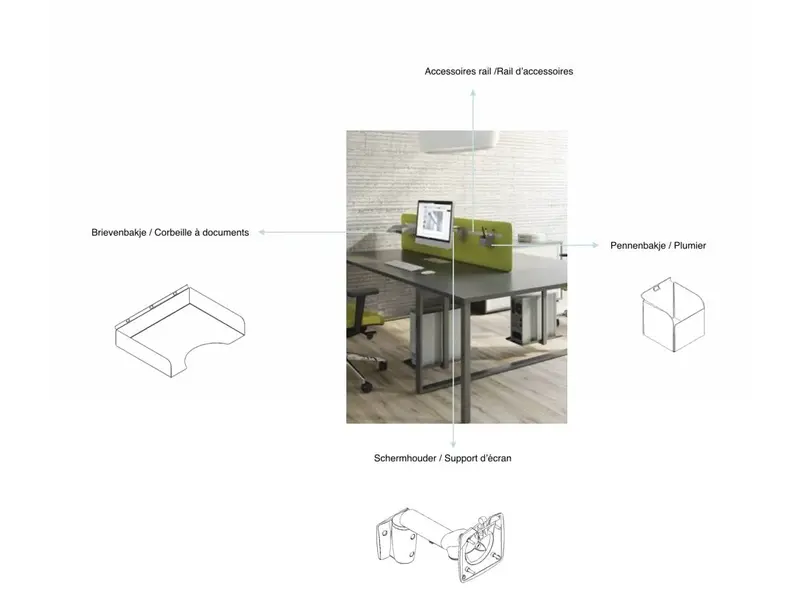 Twin  panneau de séparation en tissu