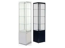 Vitrine Pictor avec spot L40 reposant sur une armoire verrouillable