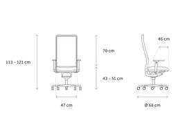 W1-High fauteuil de direction en résille