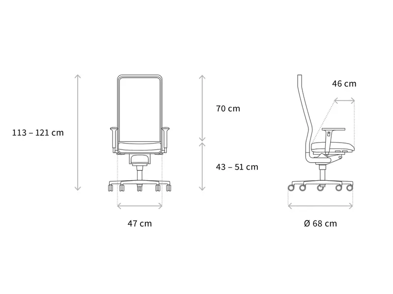 W1-High fauteuil de direction en résille