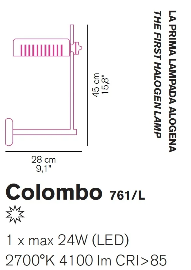 Oluce Colombo 761 wandlamp