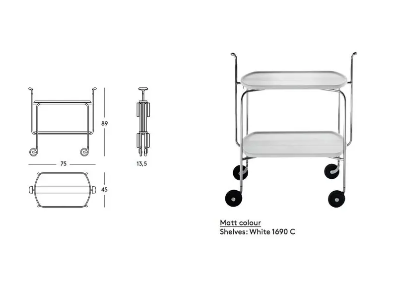 Transit trolley  serveerwagen, opklapbaar