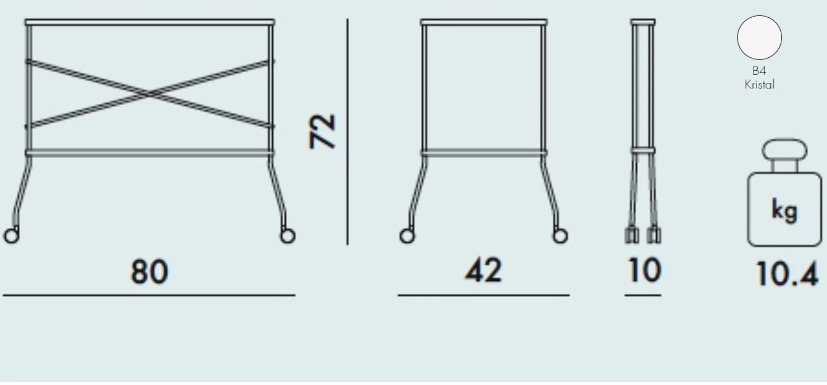 Kartell  Flip chariot pliant