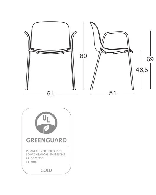 Magis Chaise Troy avec accoudoirs