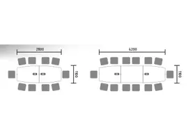 ST-Meeting table de conférence 200 - 700cm