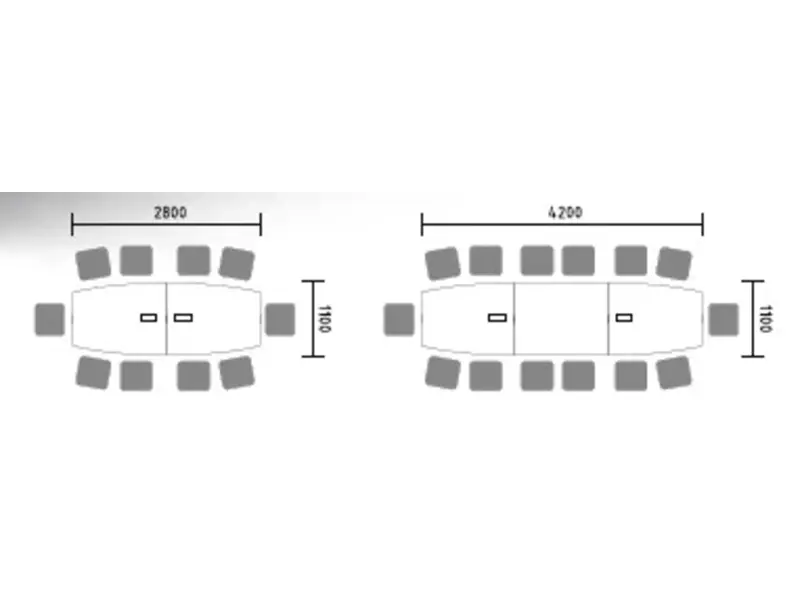 ST-Meeting table de conférence 200 - 700cm