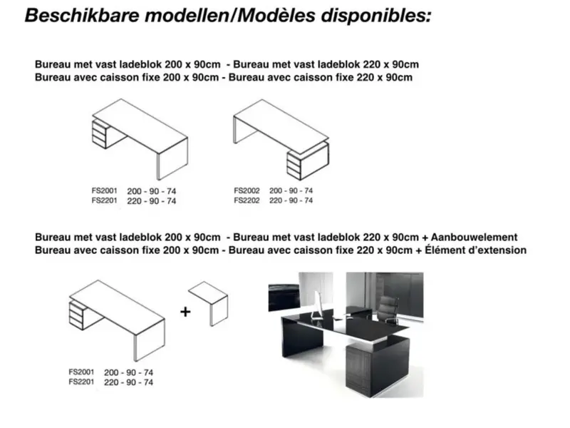 Modi bureau avec caisson