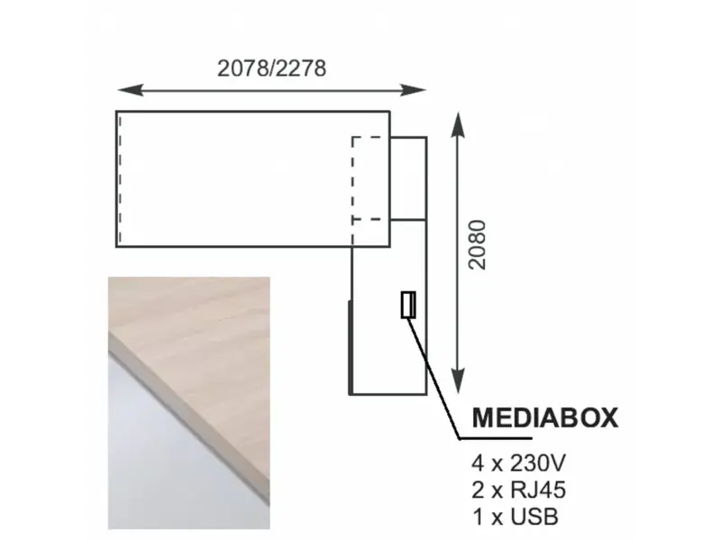 Mito bureau avec meuble porteur