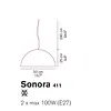 Oluce Sonora 411 hanglamp, Ø50cm designlamp Oluce Sonora 411 hanglamp, Ø50cm designlamp