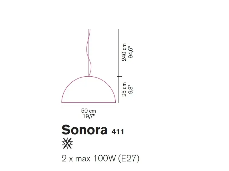 Sonora 411 hanglamp, Ø50cm designlamp
