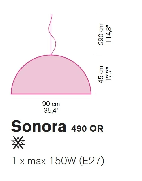 Oluce Sonora 490 OR hanglamp , Ø90cm