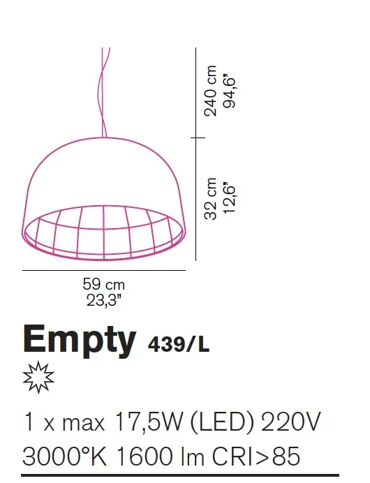 Oluce Empty 439 hanglamp