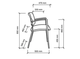 Chaise Officina en tissu, empilable