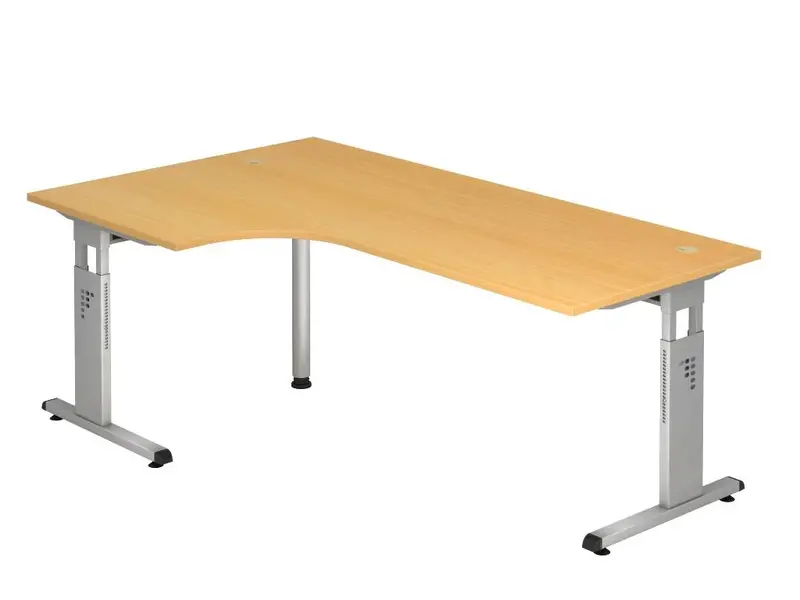 Bureau d’angle professionnel Officina, réglable en hauteur