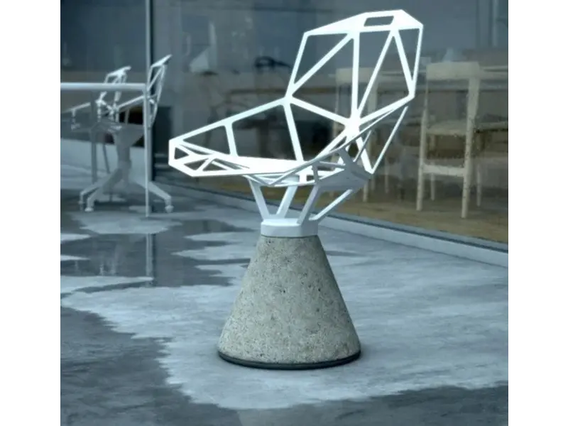 Chair one stoel met sokkel in cement
