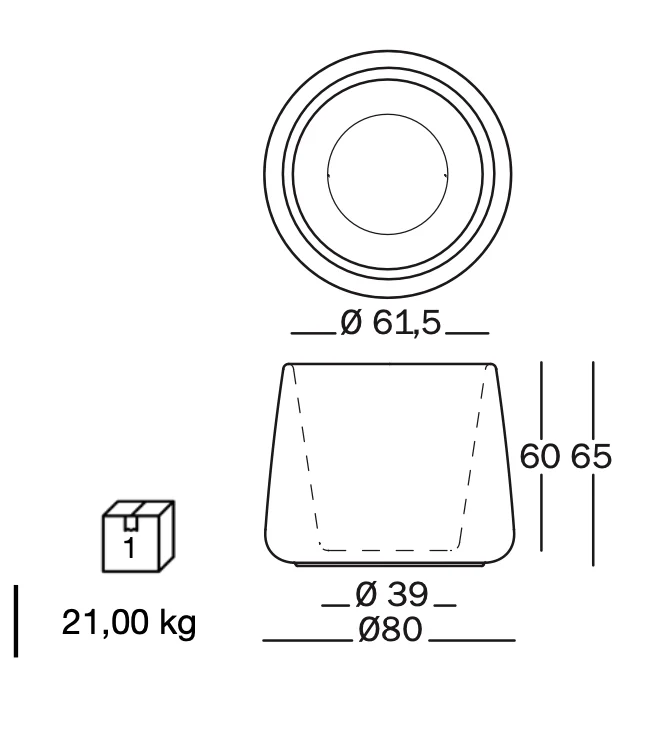 Magis Tubby Bacs à plantes Extra grand 80cm