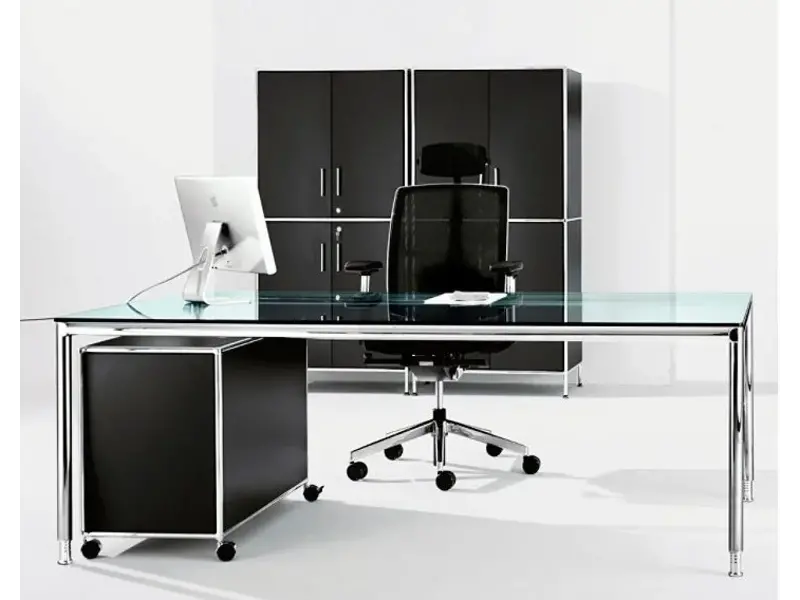 S-Line bureau van 180 en 200cm in glas