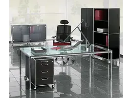 S-Line bureau van 180 en 200cm in glas