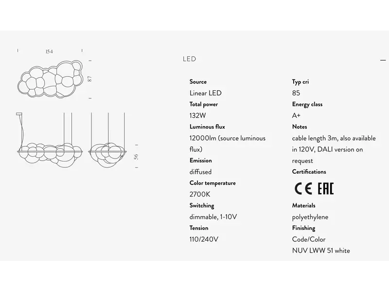 Nemo Nuvola hanglamp