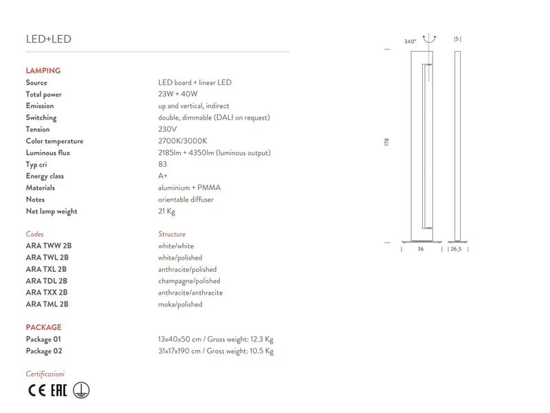 Nemo Ara MK3 LED Lampadaire