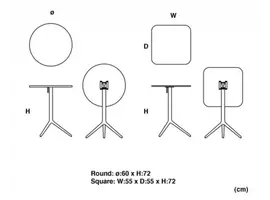 Central bistrot table pliante